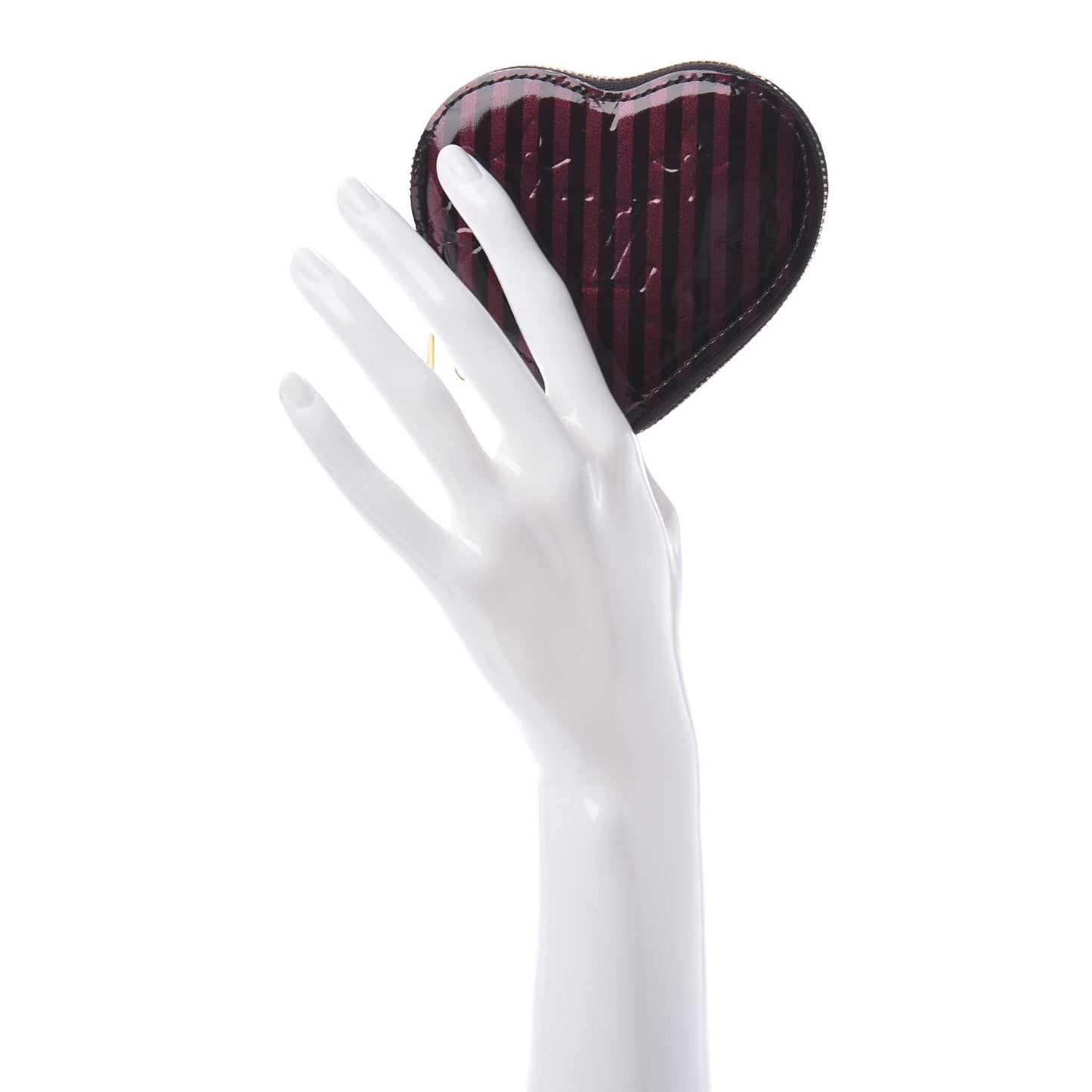 Vernis Rayures Coeur Heart Coin Purse Amarante