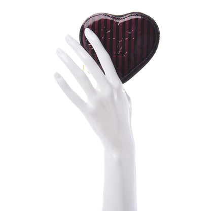 Louis Vuitton Vernis Rayures Coeur Heart Coin Purse Amarante 2 of 9