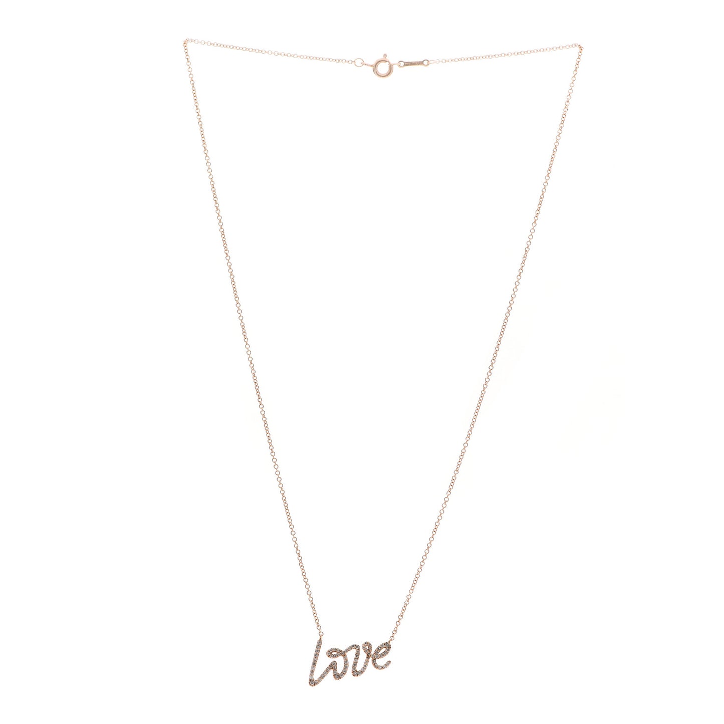 18K Rose Gold Diamond Small Paloma's Graffiti Love Pendant Necklace