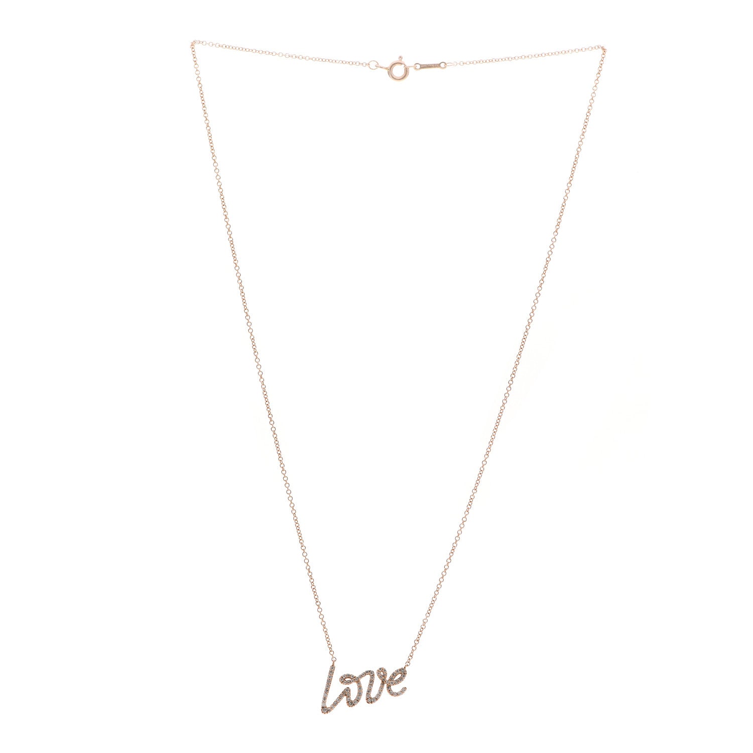 Tiffany 18K Rose Gold Diamond Small Paloma's Graffiti Love Pendant Necklace 3 of 6