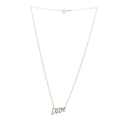 Tiffany 18K Rose Gold Diamond Small Paloma's Graffiti Love Pendant Necklace 3 of 6