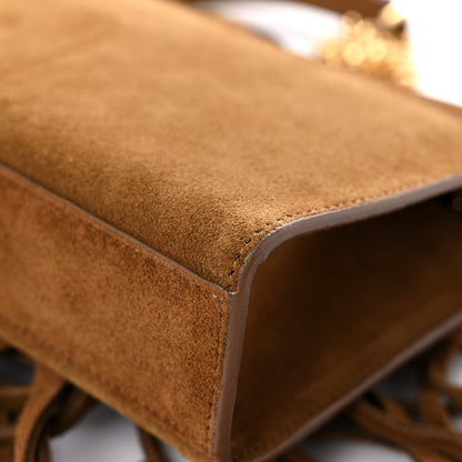 Saint Laurent Suede Fringe Baby Monogram Satchel Light Ocre 11 of 13