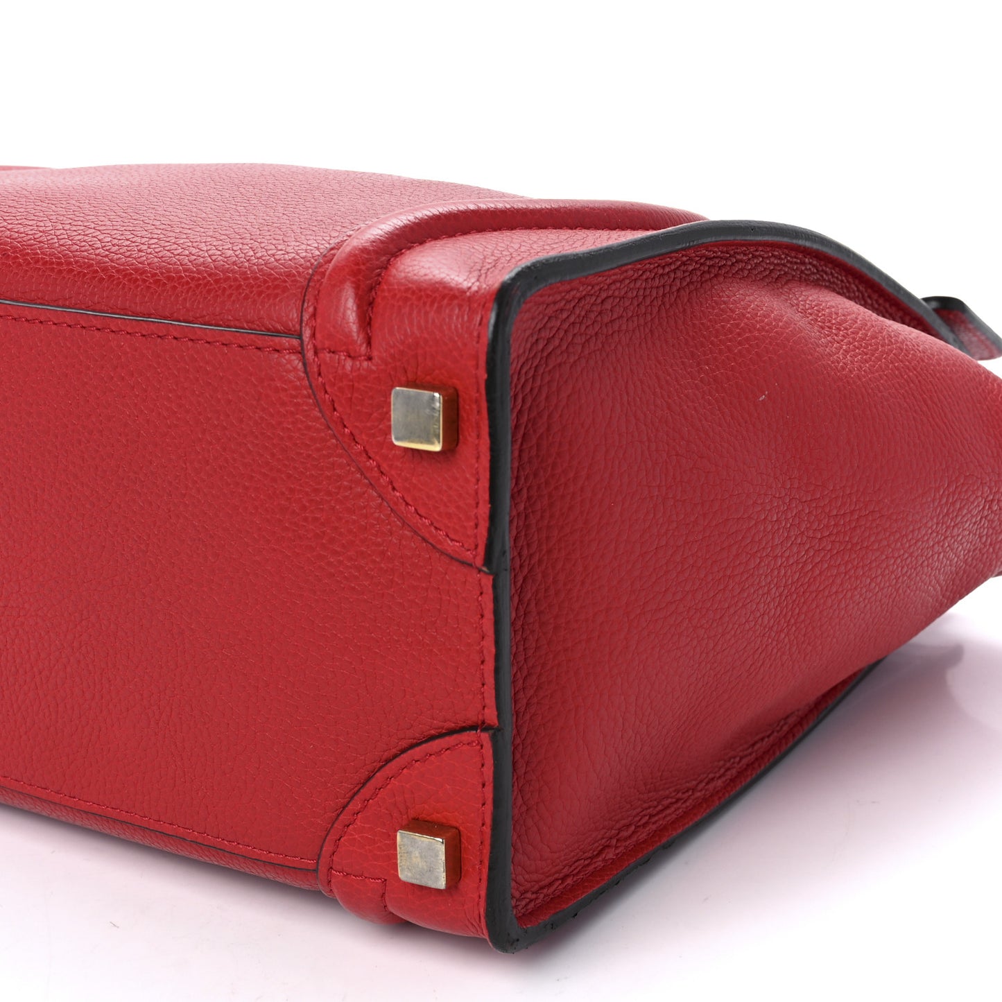 Drummed Calfskin Micro Luggage Red
