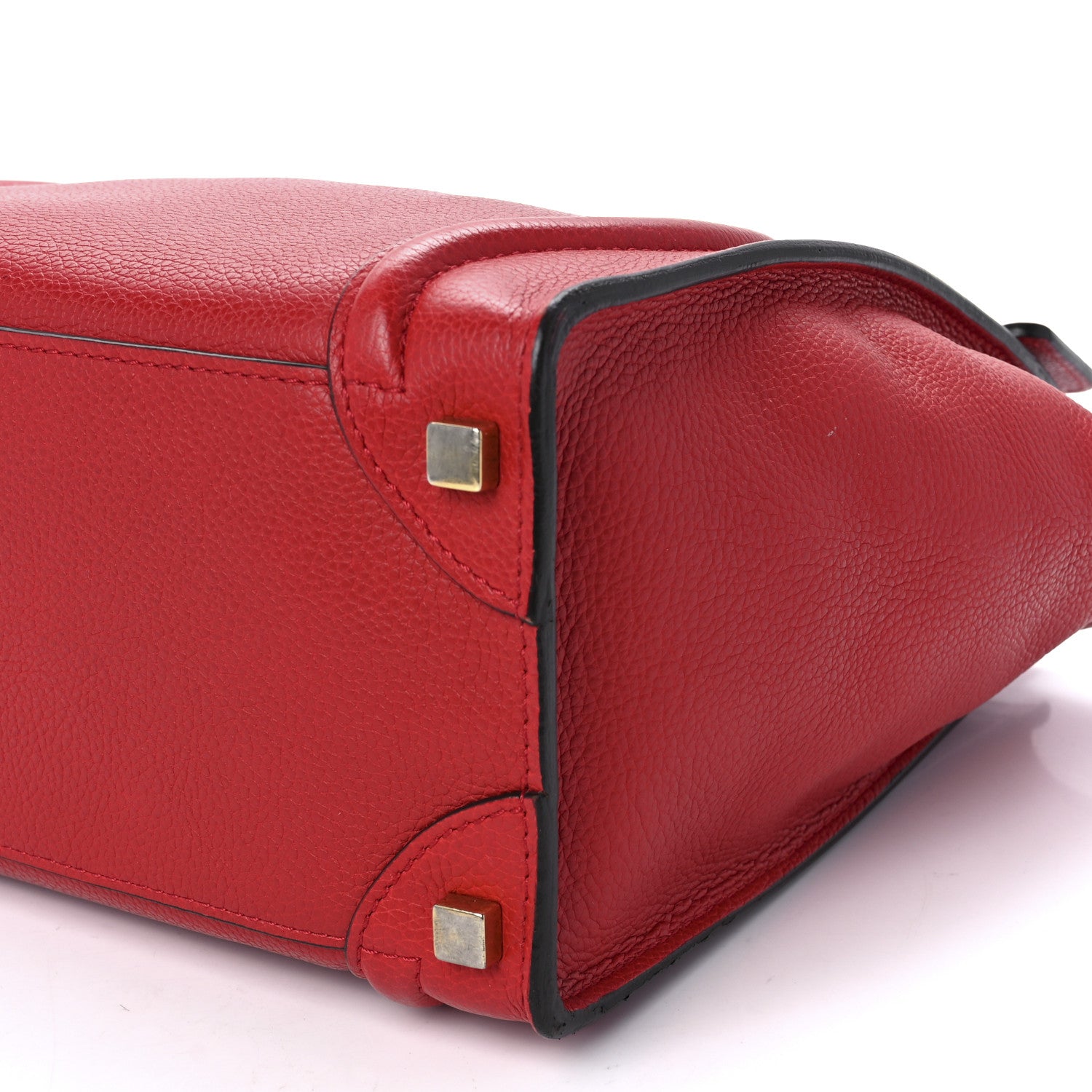 Celine Drummed Calfskin Micro Luggage Red 12 of 12