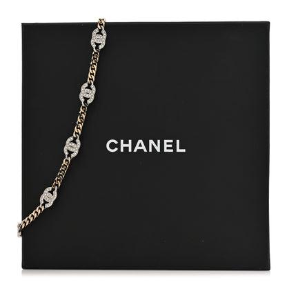 Chanel Crystal Chain CC Link Choker Gold Silver 5 of 5