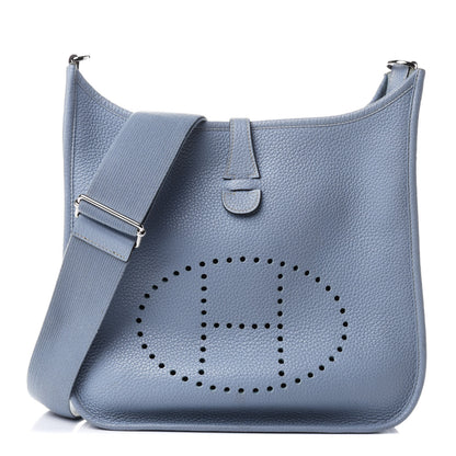 Hermes Taurillon Clemence Evelyne III PM Bleu Lin 1 of 4