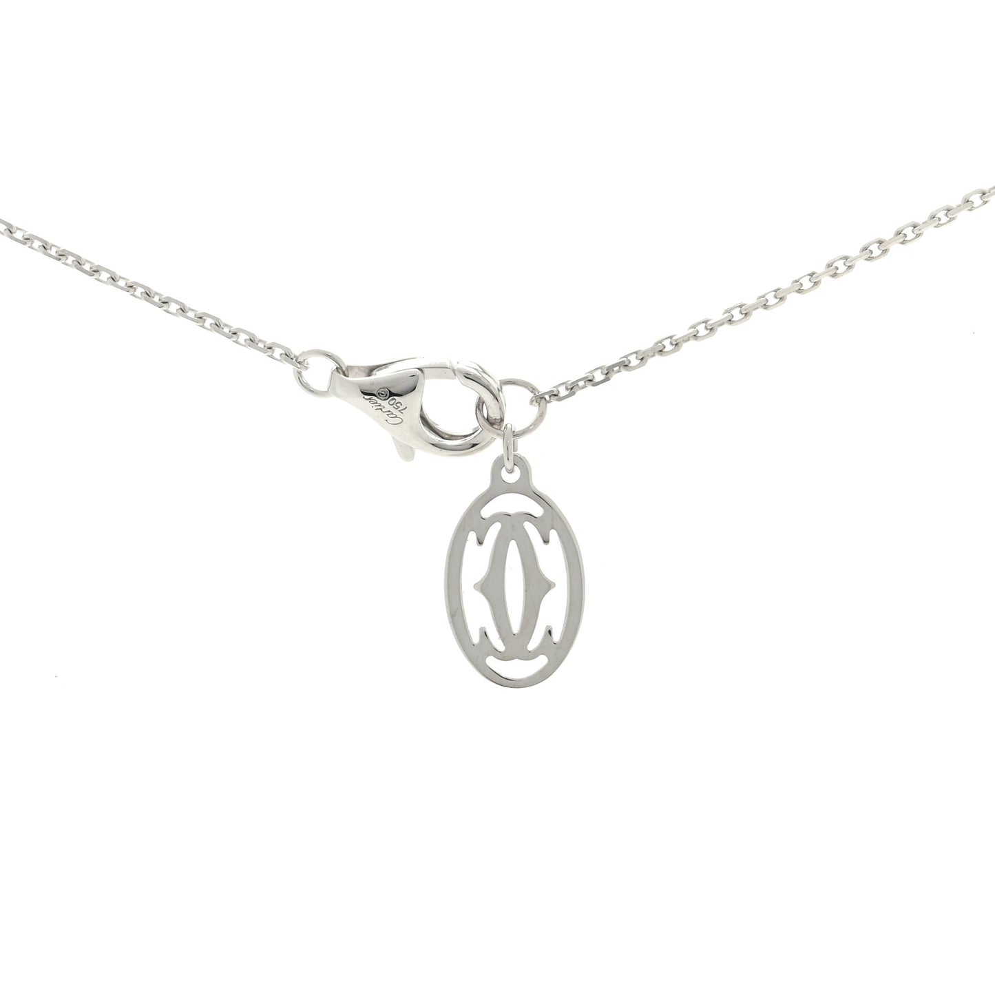 18K White Gold Diamond Symbols Cross Pendant Necklace