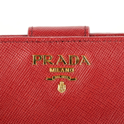 Prada Saffiano Metal Compact Wallet Rubino 7 of 10