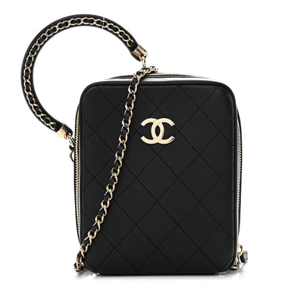 Chanel Calfskin Stitched Cup Of Tea Vanity Case Black 1 of 10