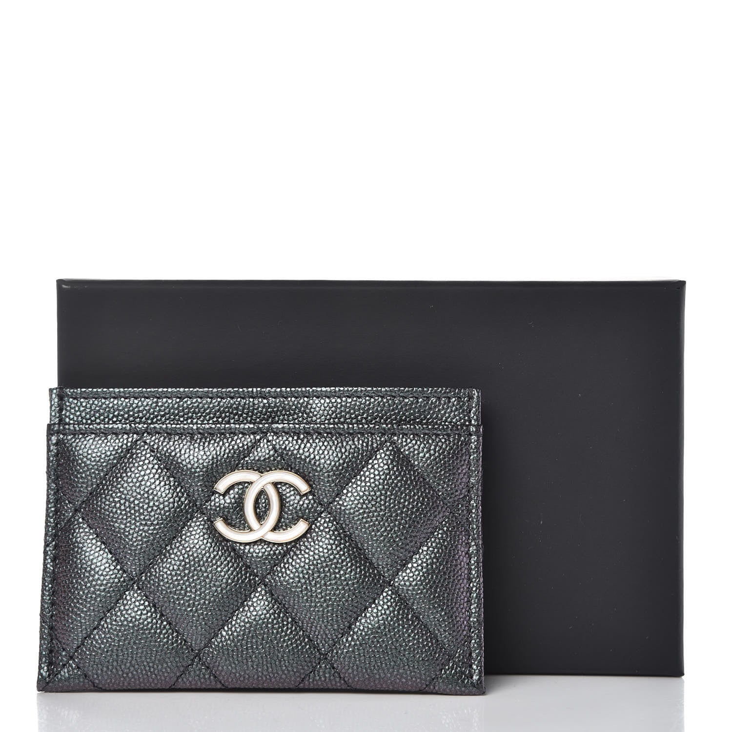 Chanel Iridescent Caviar Quilted Card Holder Black 9 of 10