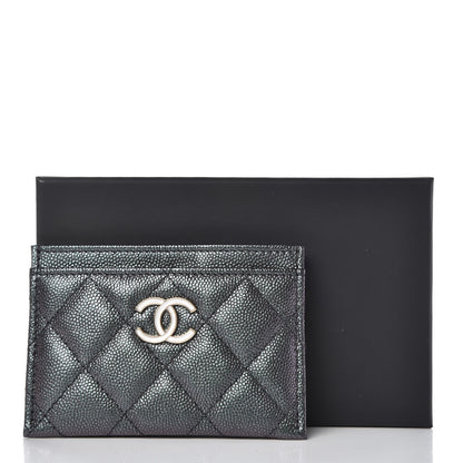 Chanel Iridescent Caviar Quilted Card Holder Black 9 of 10