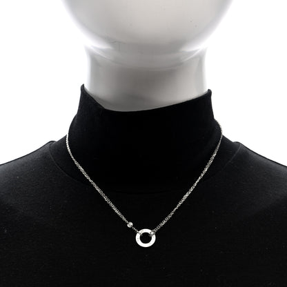 Cartier 18K White Gold 2 Diamond LOVE Necklace 2 of 4