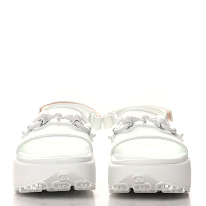 Gucci Soft Rubber Horsebit Touch Womens Strapped Sandals 37 Great White 3 of 9