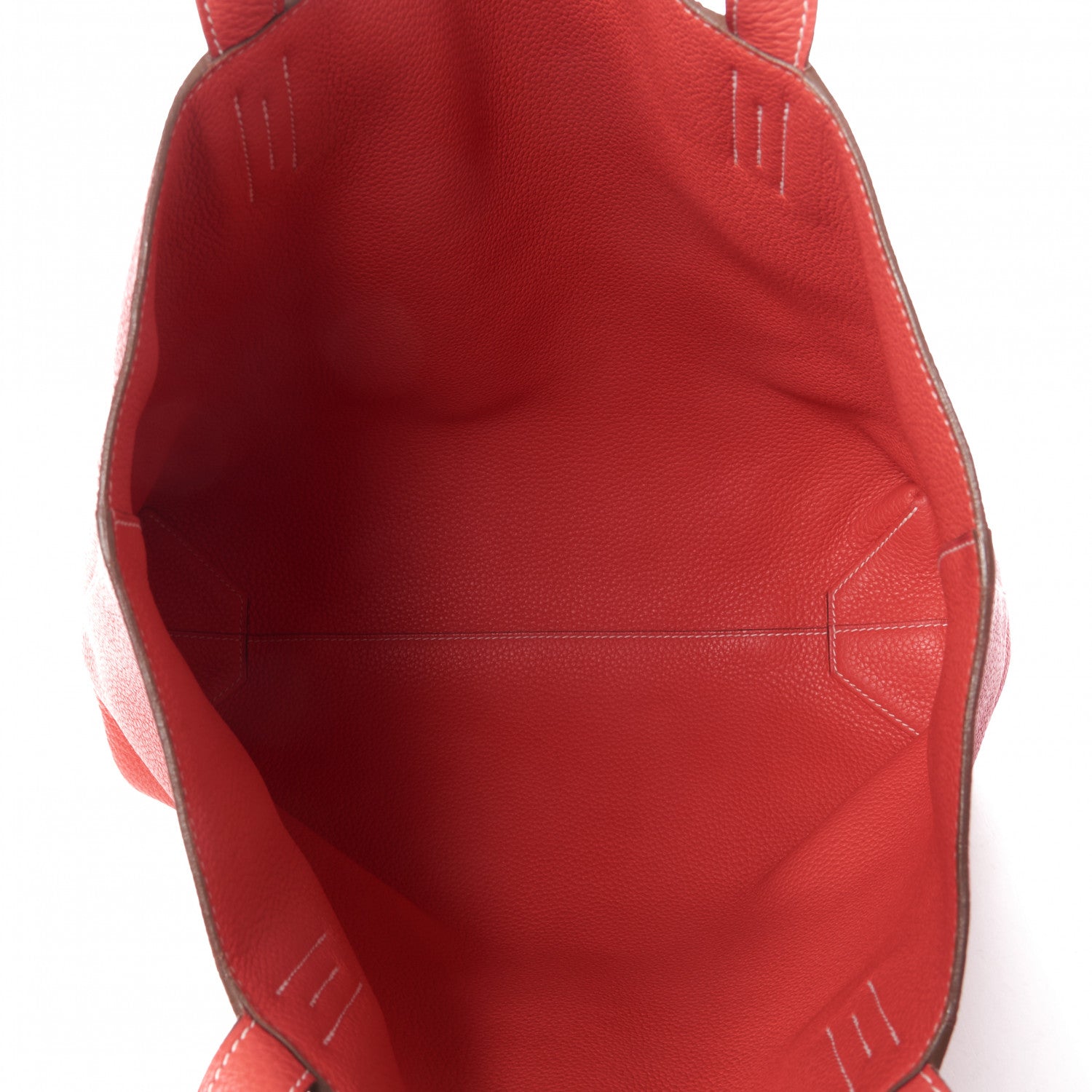 Hermes Taurillon Clemence Double Sens 45 Reversible Tote Rouge Casaque Rose Jaipur 6 of 8