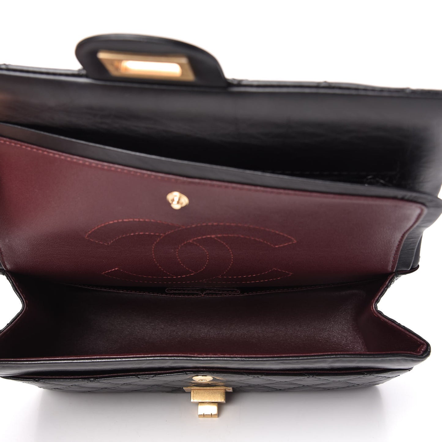 Aged Calfskin Quilted 2.55 Reissue 225 Flap Black
