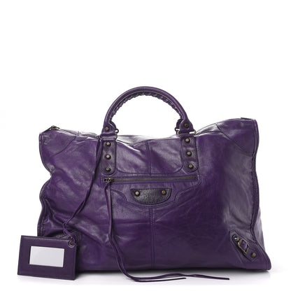 Balenciaga Agneau Classic Hardware Weekender Eggplant 1 of 7