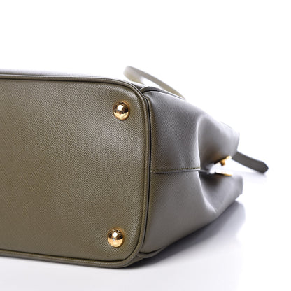 Prada Saffiano Small Galleria Double Zip Tote Militare 6 of 15