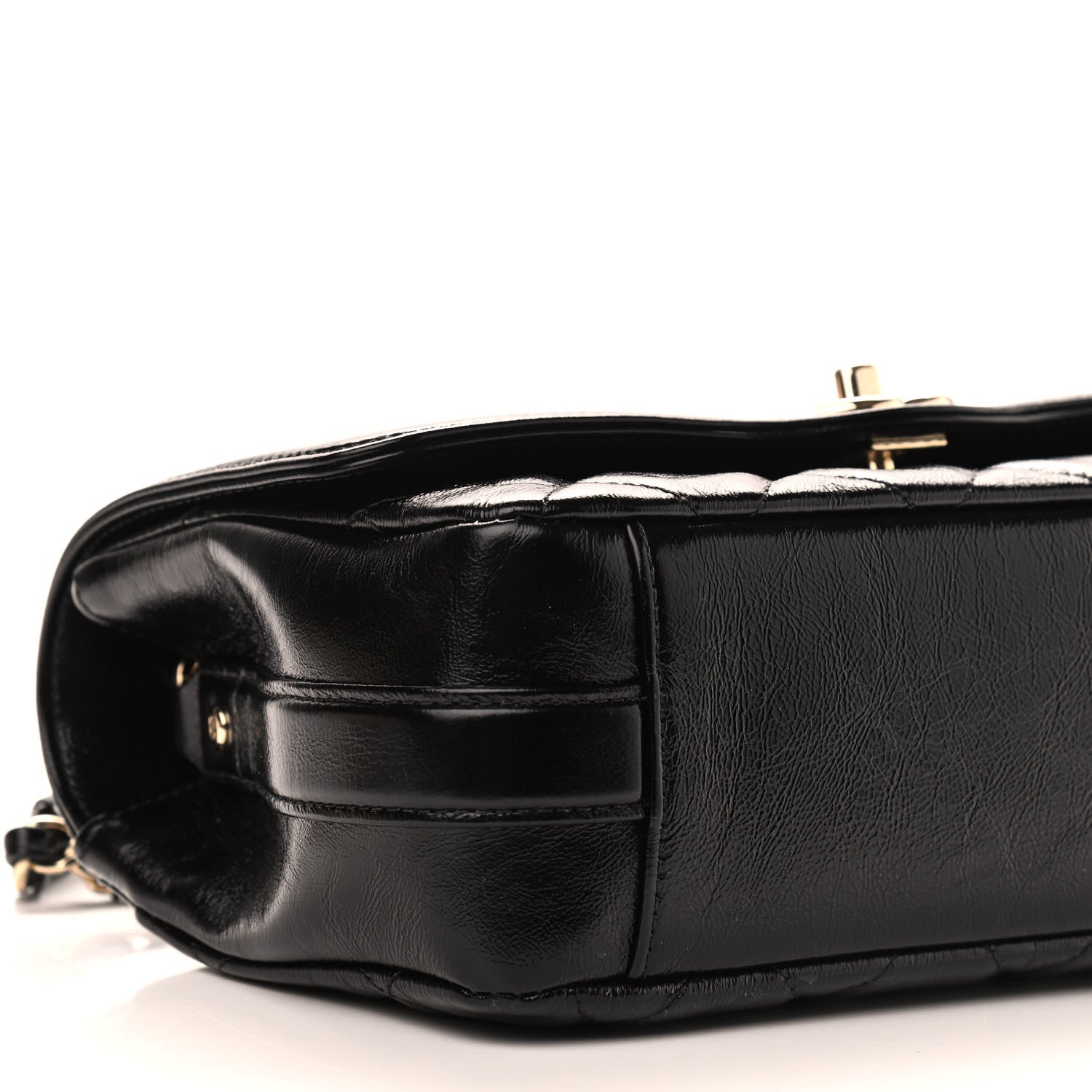 Chanel Crumpled Glazed Lambskin Quilted Small Flap Black 7 of 8