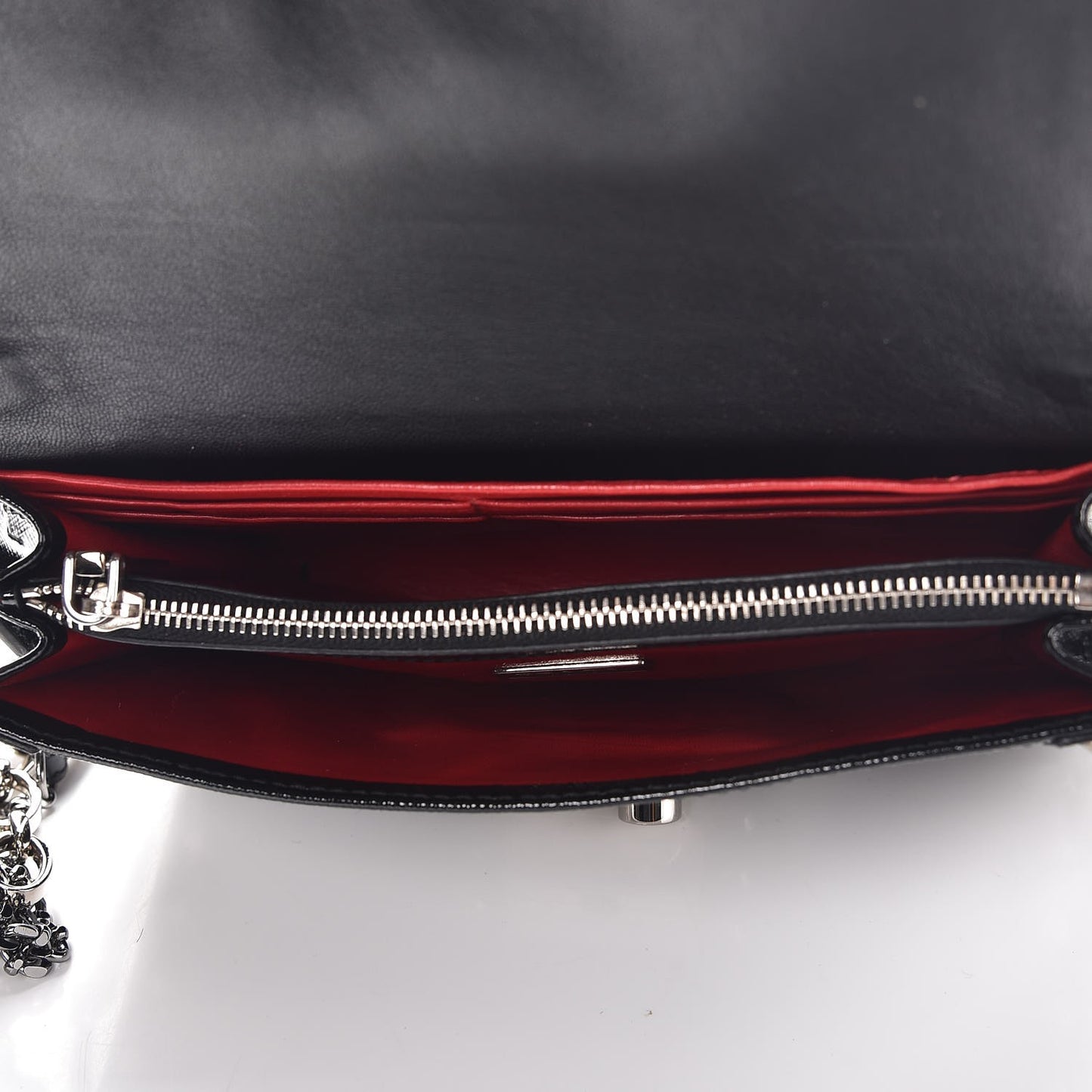 Saffiano Vernice Studded Crossbody Bag Black
