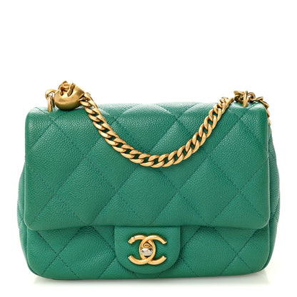 Chanel Caviar Quilted Sweetheart Flap Green 1 of 10