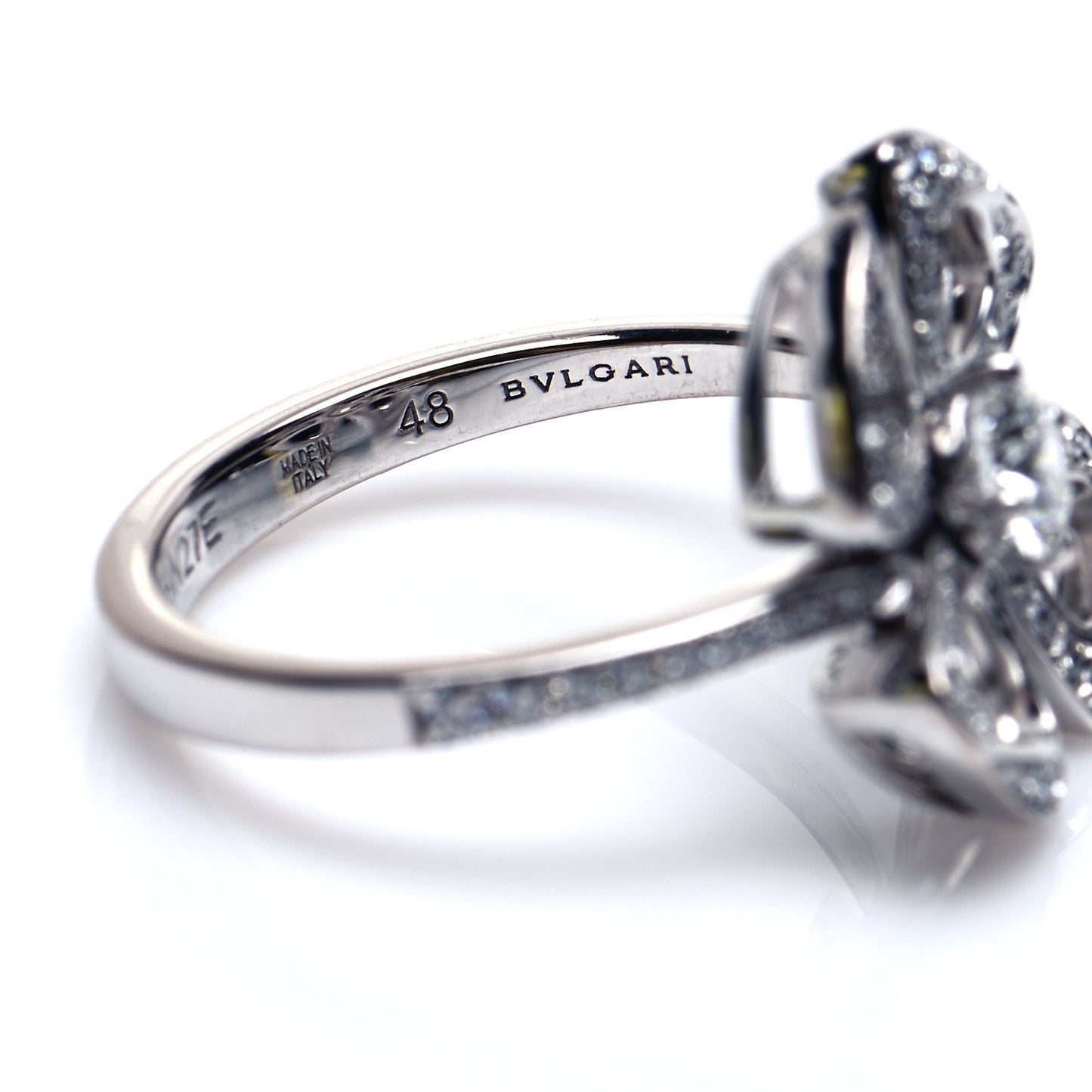 18K White Gold Diamond Fiorever Ring 48 4.5