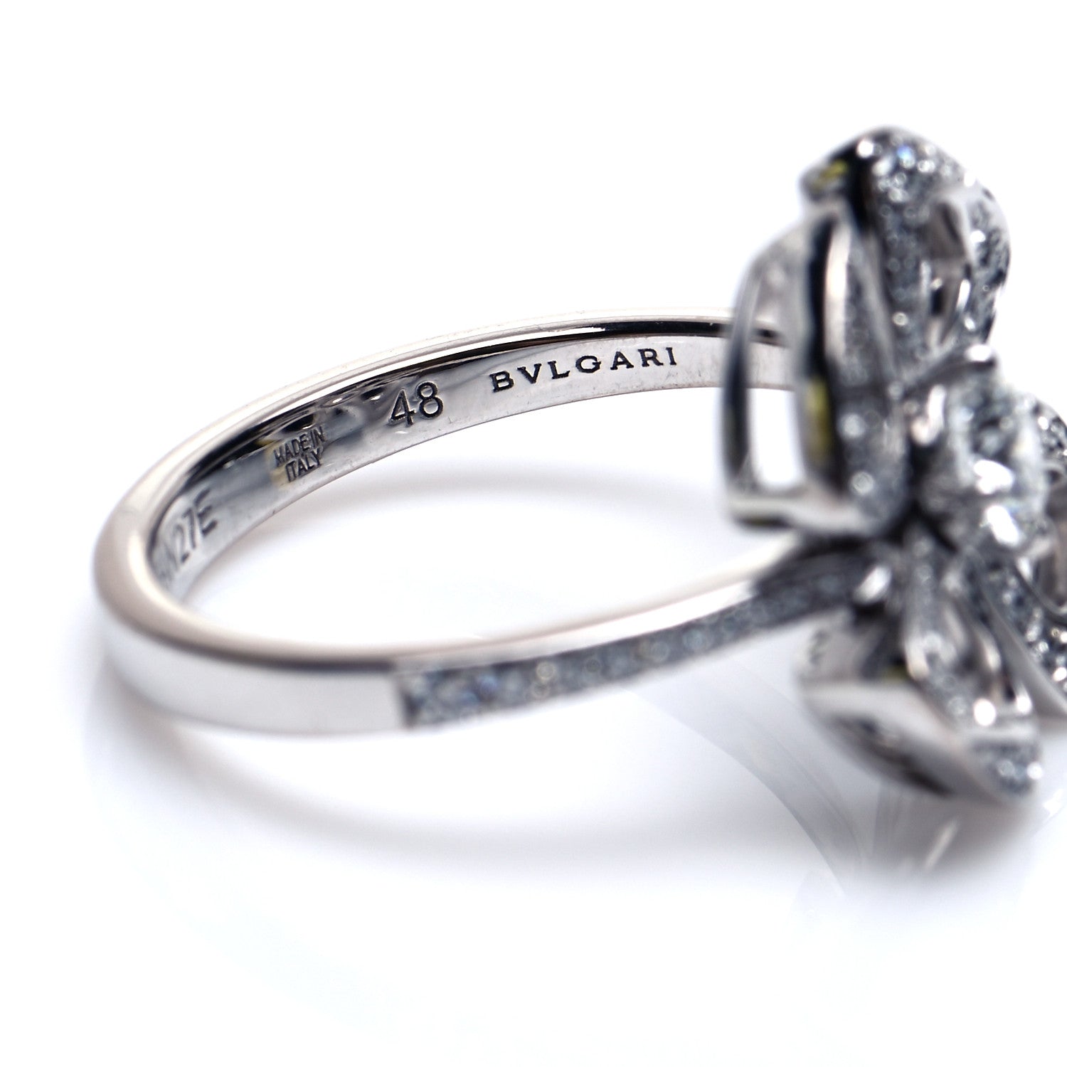 Bulgari 18K White Gold Diamond Fiorever Ring 48 4.5 5 of 6