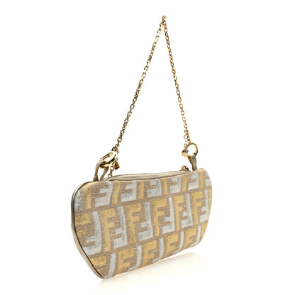 Fendi Metallic Zucca Mini Pochette Oro Argento 2 of 10
