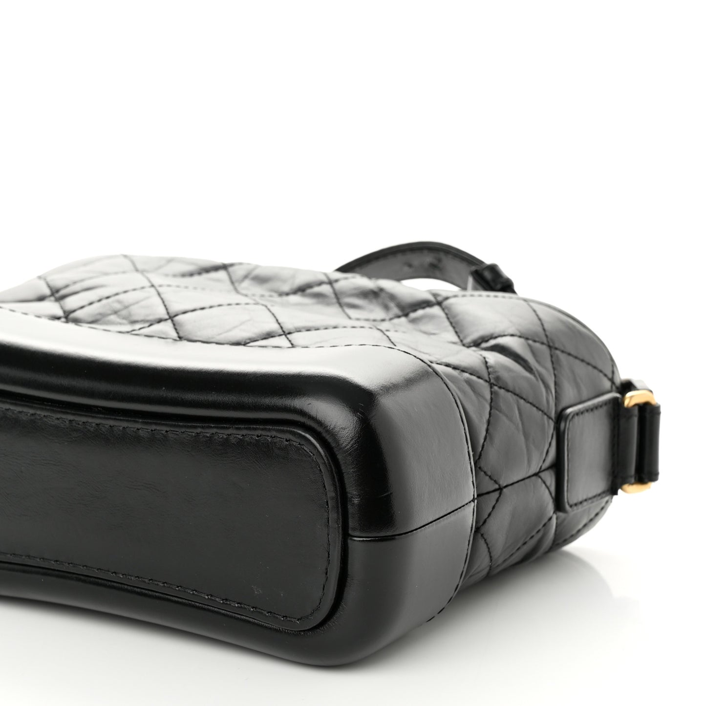 Aged Calfskin Quilted Small Gabrielle Hobo Black