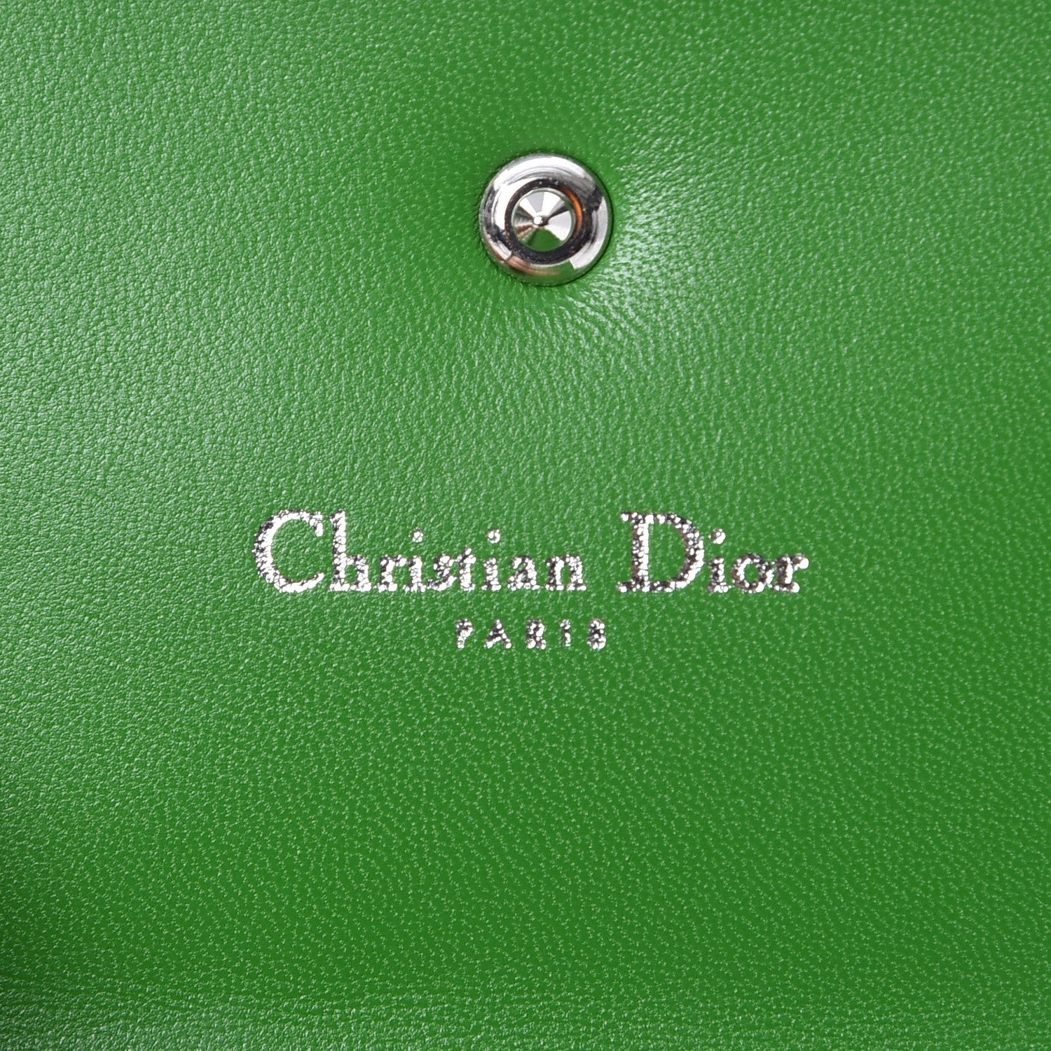 Christian Dior Grained Calfskin Cannage Diorama Elancee Wallet Green 6 of 7
