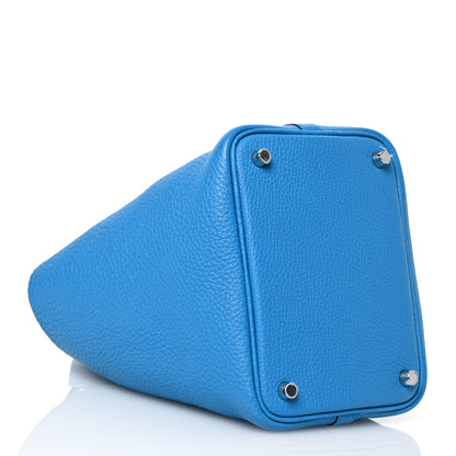 Hermes Taurillon Clemence Picotin Lock 18 PM Bleu Frida 4 of 16