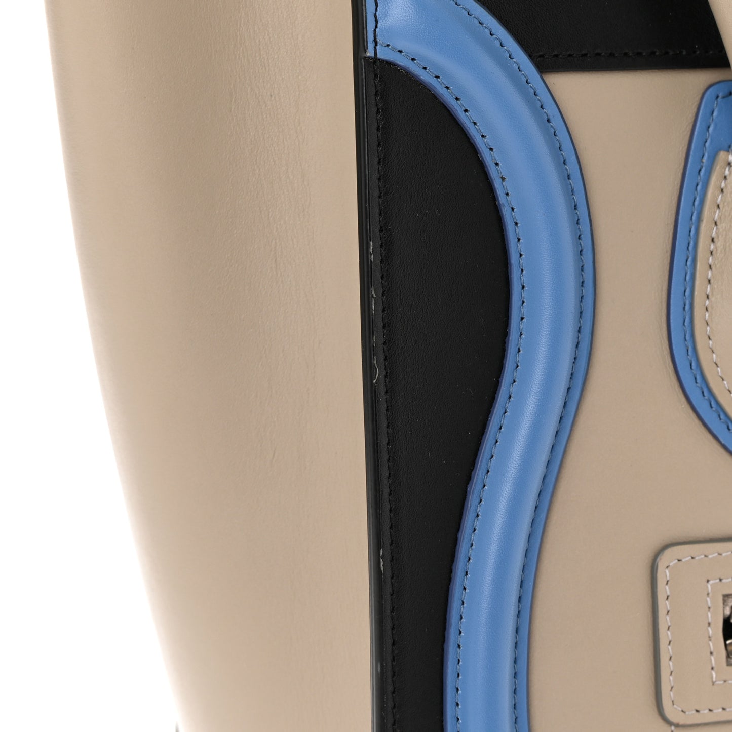 Shiny Smooth Calfskin Micro Tri-Color Luggage Quartz