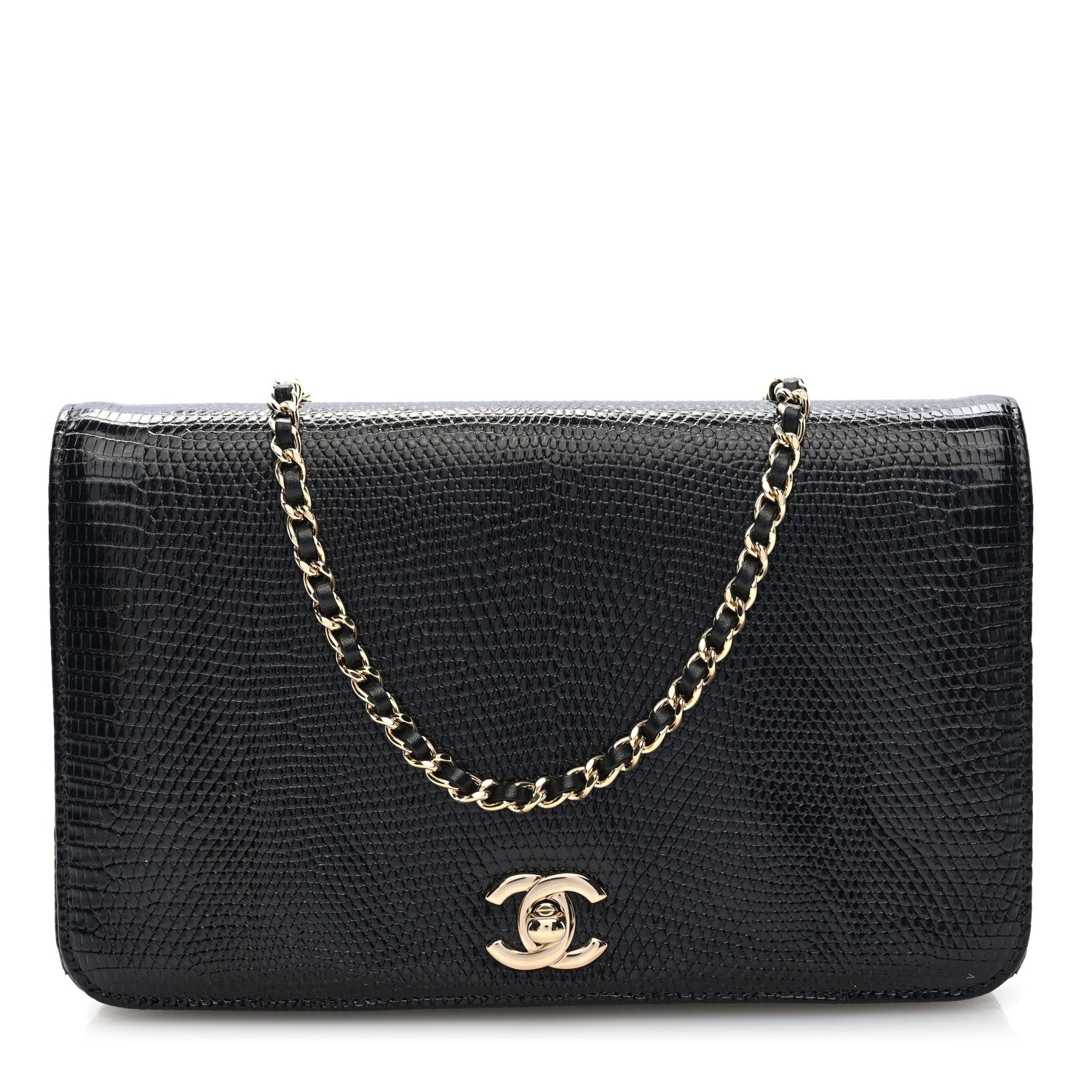 Chanel Lizard Small Single Flap Black 1 of 10