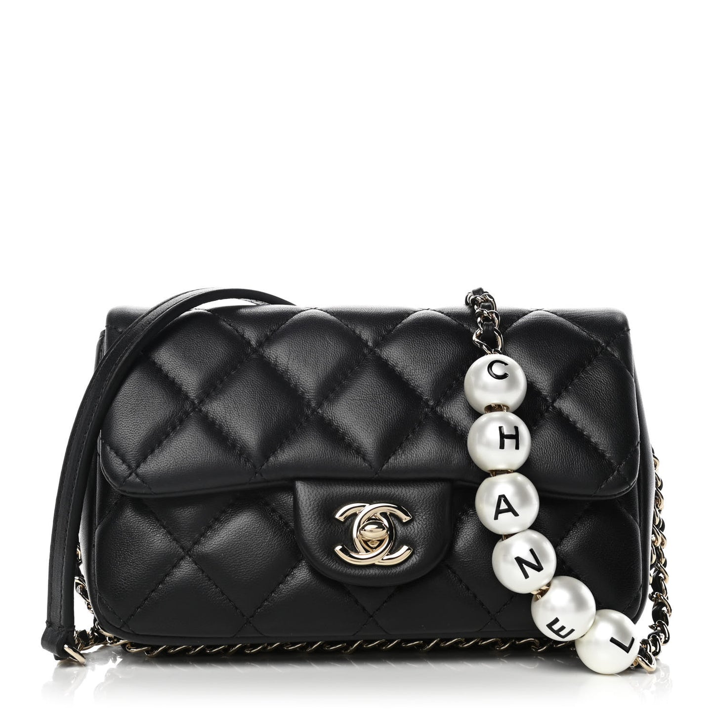 Lambskin Quilted Mini My Precious Flap Black