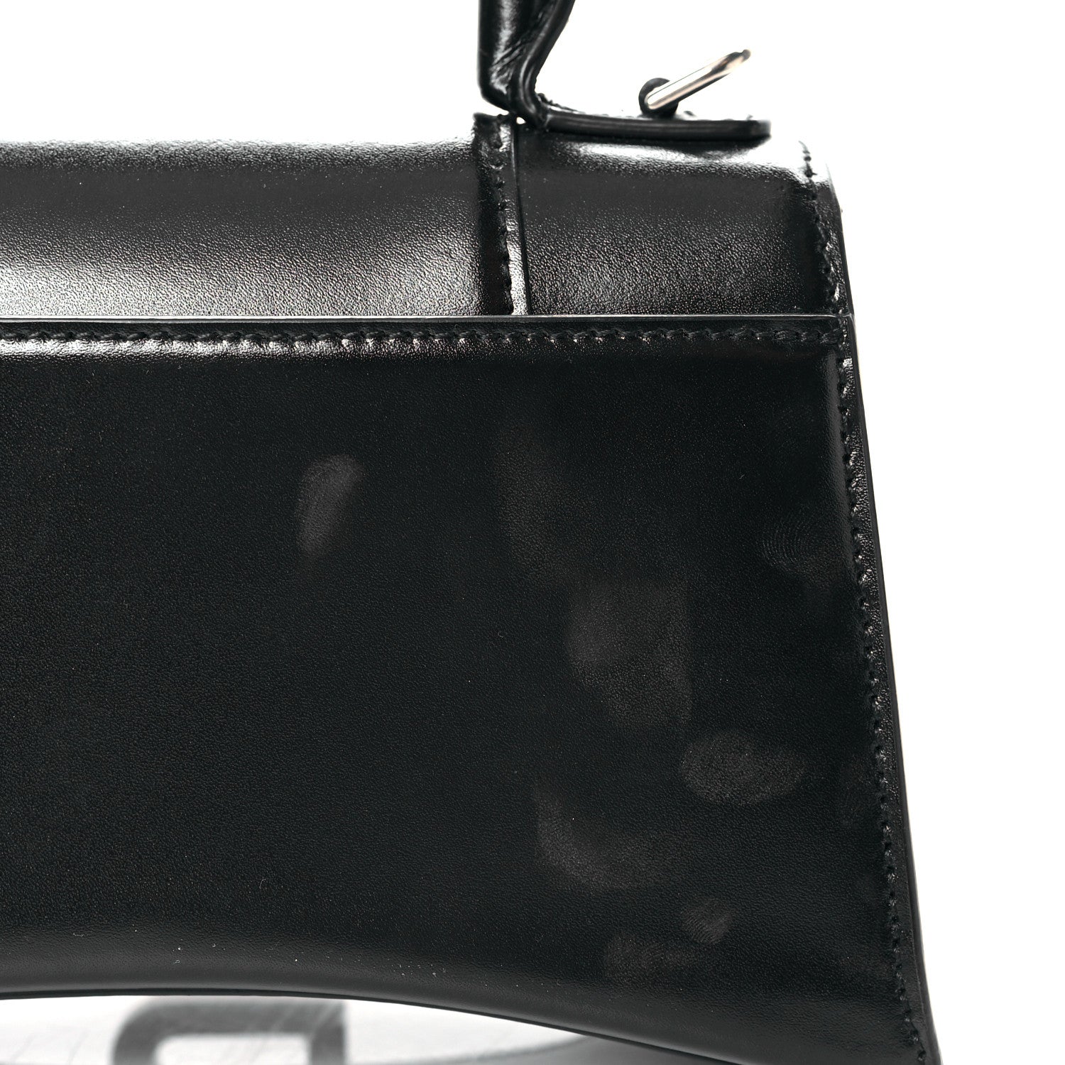 Balenciaga Box Calfskin Graffiti Logo Hourglass Top Handle Bag XS Black Silver 11 of 12