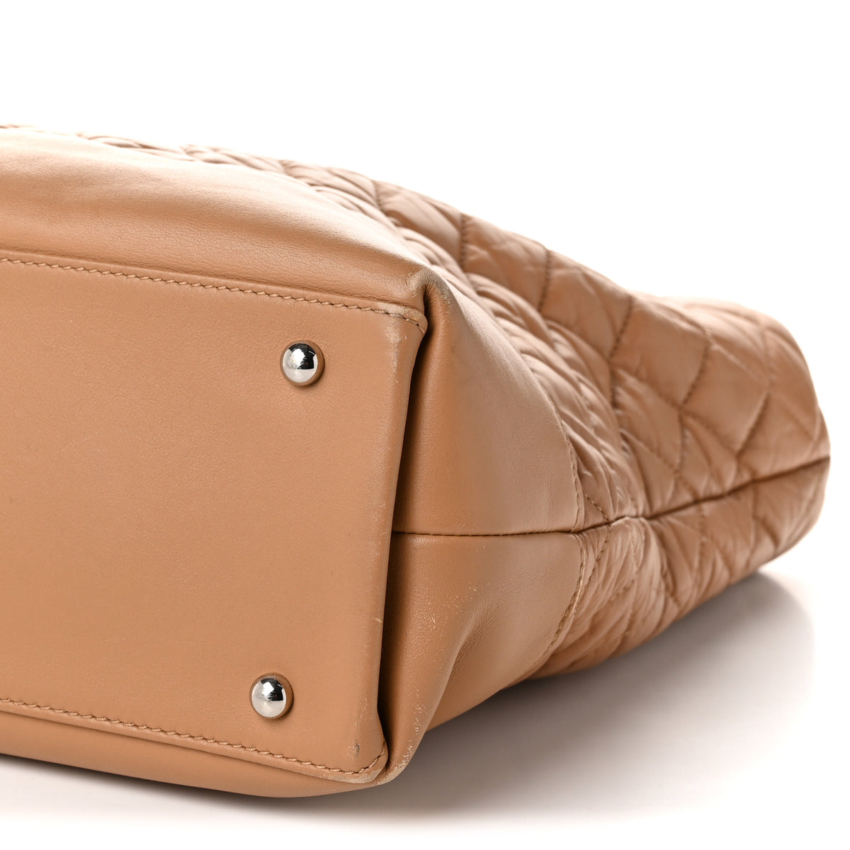 Chanel Aged Calfskin Quilted Be CC Tote Beige 10 of 11