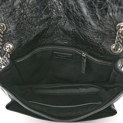 Saint Laurent Crinkled Calfskin Matelasse Monogram Large Niki Chain Satchel Black 5 of 10