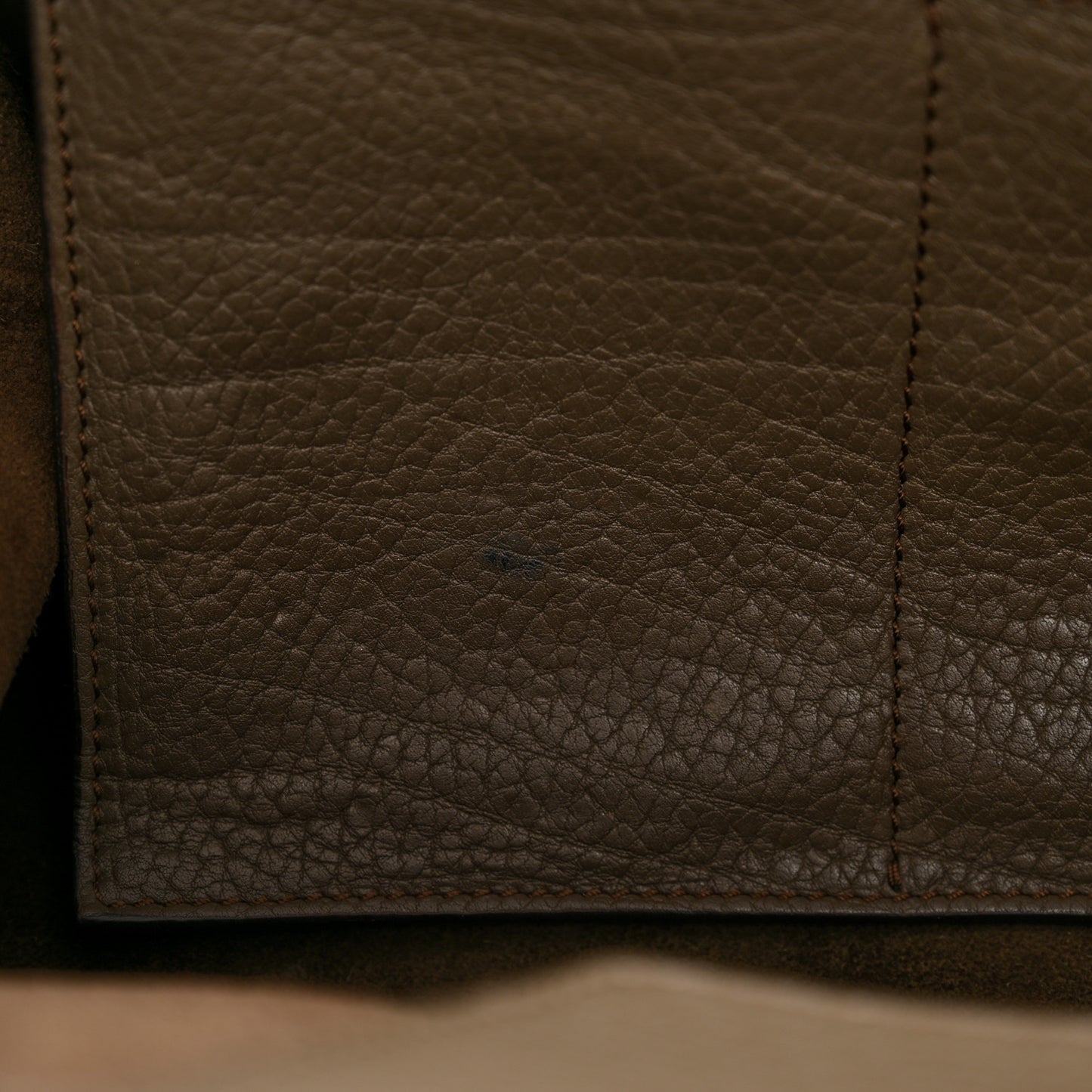 Crisped Calfskin Large Tie Knot Tote Dark Khaki
