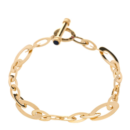 Roberto Coin 18K Yellow Gold Blue Sapphire Chic and Shine Oval Link Bracelet 2 of 3