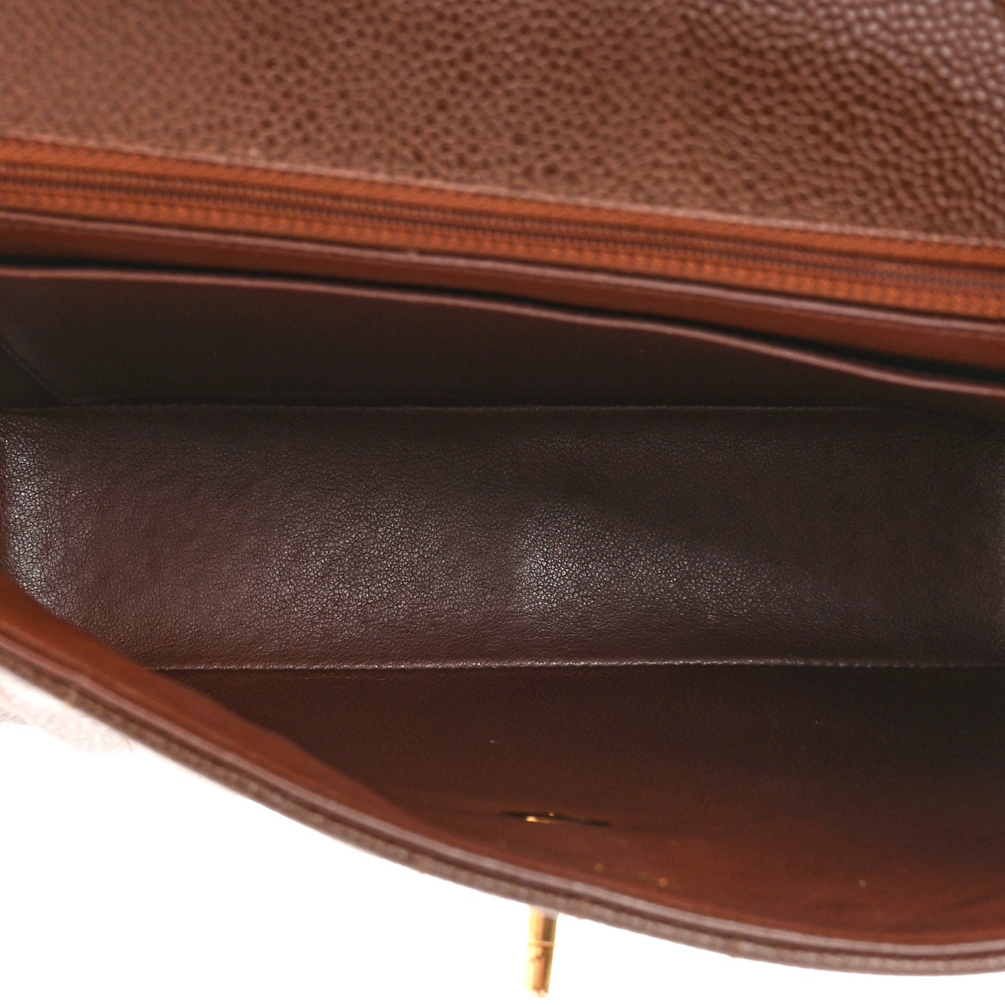 Caviar Vertical Quilt Jumbo Single Flap Brown
