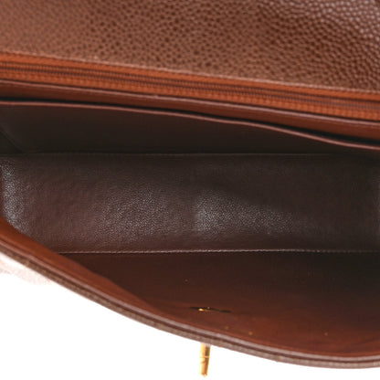 Chanel Caviar Vertical Quilt Jumbo Single Flap Brown 5 of 13