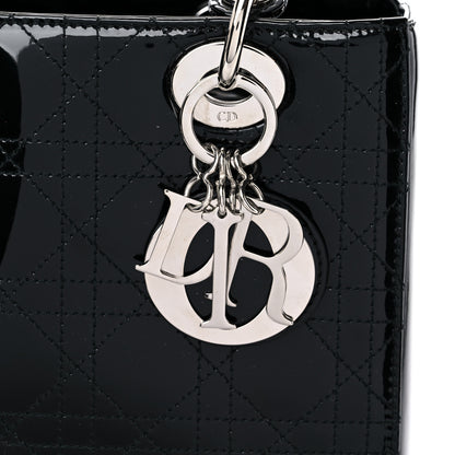 Christian Dior Patent Cannage Stitched Medium Lady Dior Black 10 of 11
