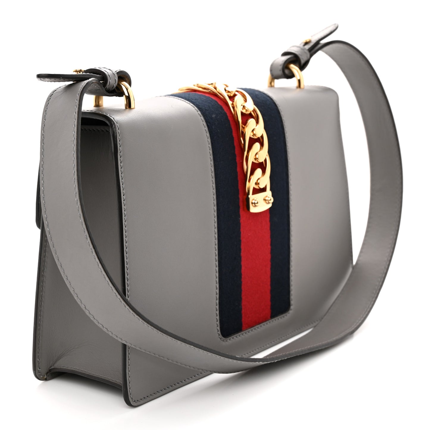 Calfskin Small Sylvie Shoulder Bag Deep Grey