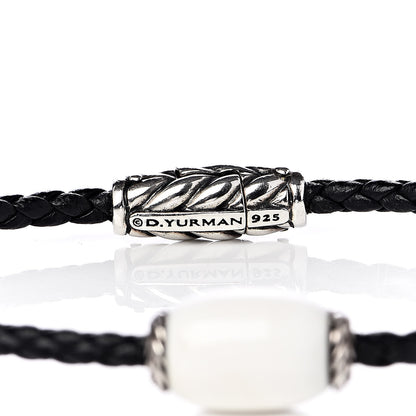 David Yurman Sterling Silver Leather White Agate Wrap Bracelet 4 of 5