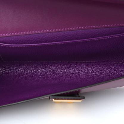 Hermes Tadelakt Medor 23 Clutch Anemone 5 of 9