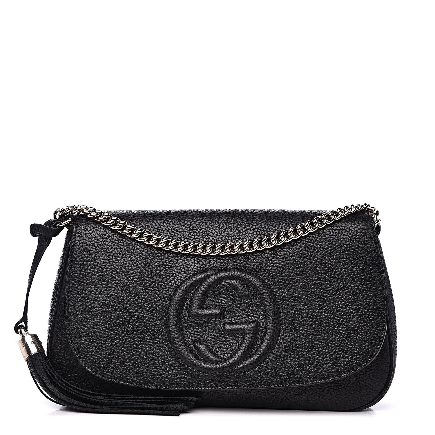 Gucci Pebbled Calfskin Medium Soho Flap Crossbody Black 1 of 9