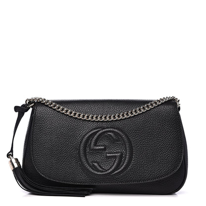 Gucci Pebbled Calfskin Medium Soho Flap Crossbody Black 1 of 9