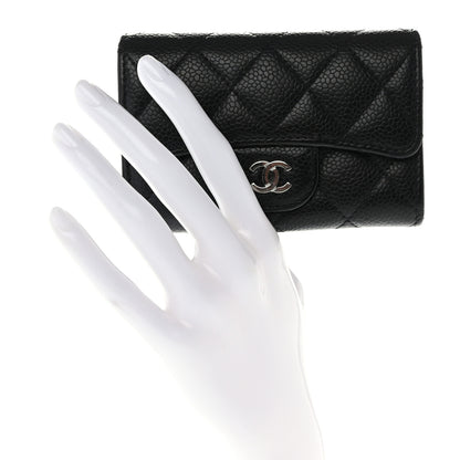 Chanel Caviar Quilted Flap Card Holder Wallet Black 2 of 7