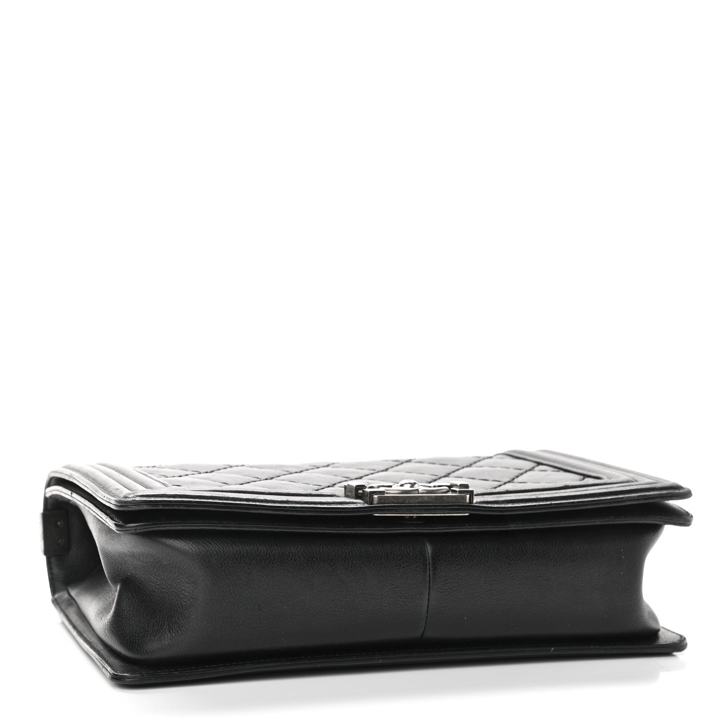Chanel Calfskin Quilted Double Stitch New Medium Boy Flap Black 4 of 12