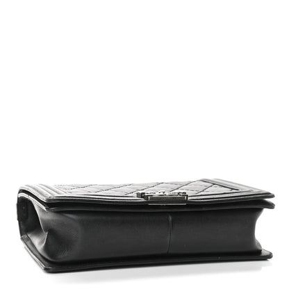 Chanel Calfskin Quilted Double Stitch New Medium Boy Flap Black 4 of 12