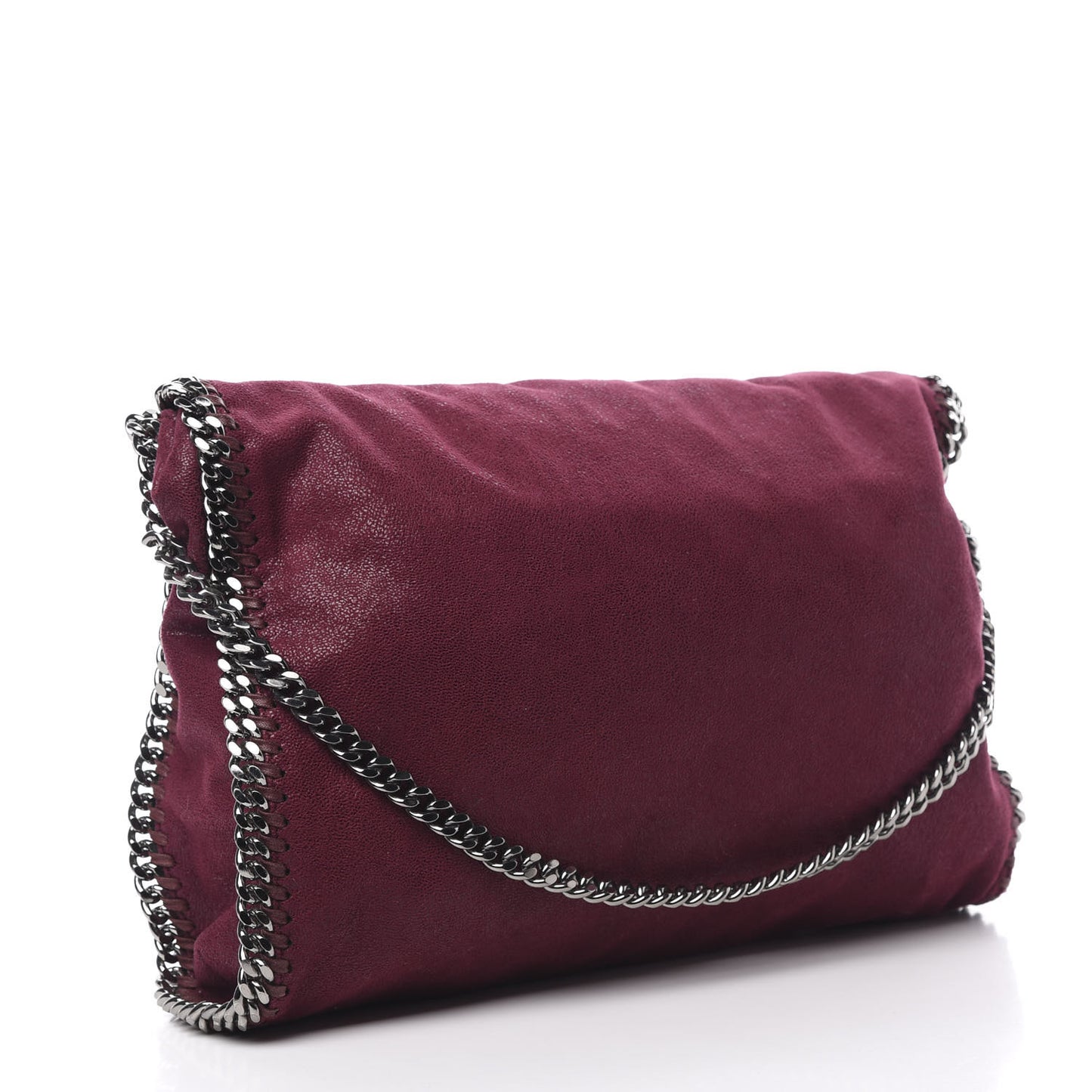 Shaggy Deer Falabella Fold Over Tote Burgundy